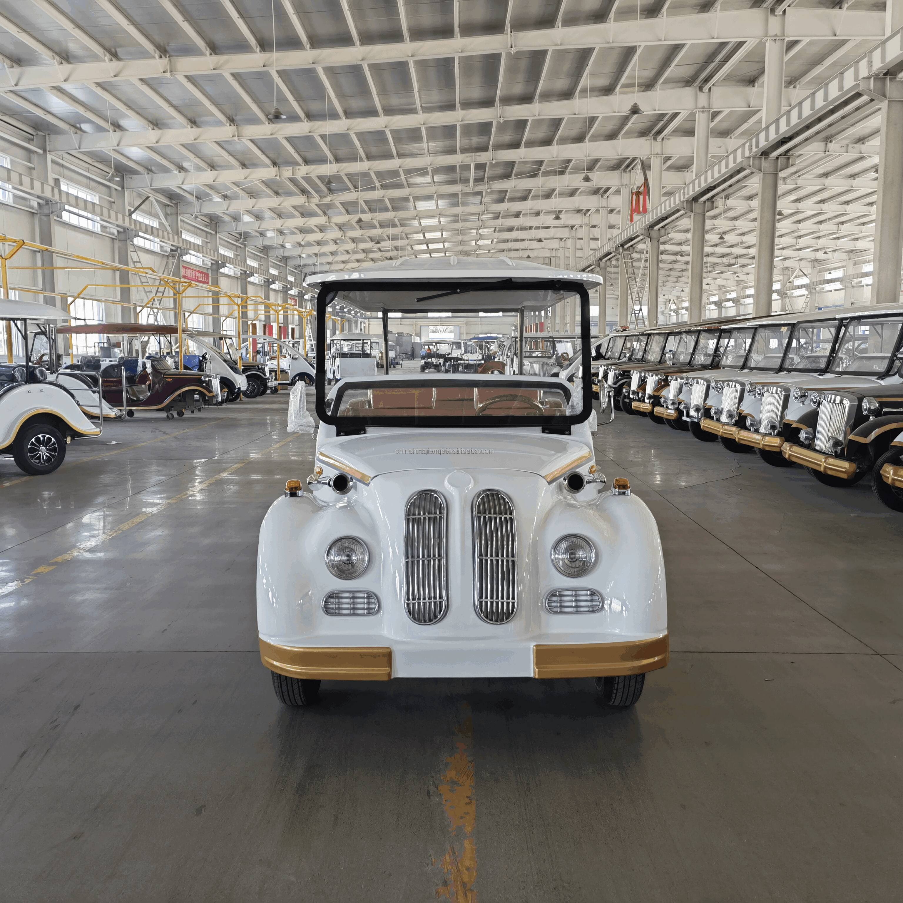 Classic Vintage Electric Golf Cart with 8/11 Seats Electric Sightseeing Bus for Sightseeing Car Prices Hotel Resort
